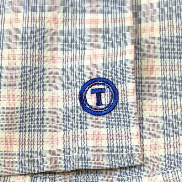 Twillory Non Iron Blue Plaid Safe Cotton Tailored Fit Dress Shirt - Picture 9 of 10